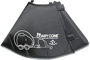 All Four Paws Comfy Cone Pet Cone for Dogs, Cats, Small-Long, Black - Comfortable Soft Dog Cone Collar Alternative for After Surgery, Wound Care, Spay, Neuter - Dog and Cat Recovery Collar