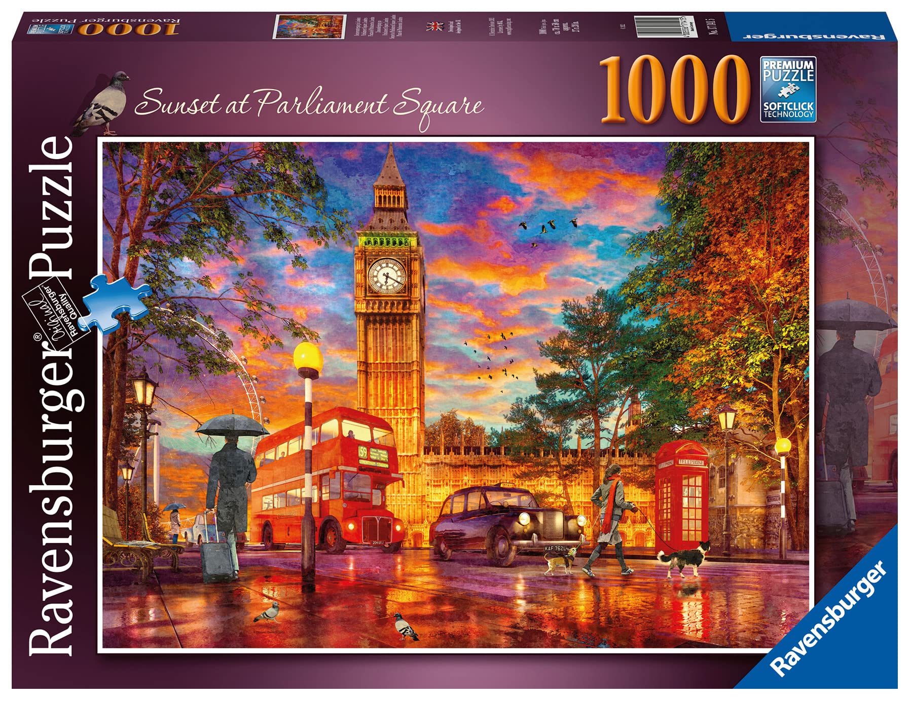 Ravensburger London Sunset at Parliament Square 1000 Piece Jigsaw Puzzle for Adults & Kids Age 12 Years Up - England, UK