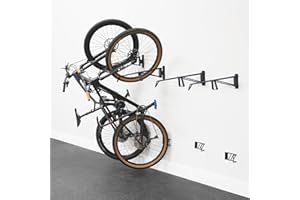 StoreYourBoard SwivelStow Bike Rack Garage Storage Rack 4 Pack - 4 Mountain Bike Bike Wall Mounts - Heavy Duty Bike Hanger - No-Lift Bike Rack Garage Storage Rack - Holds 70 lb Capacity