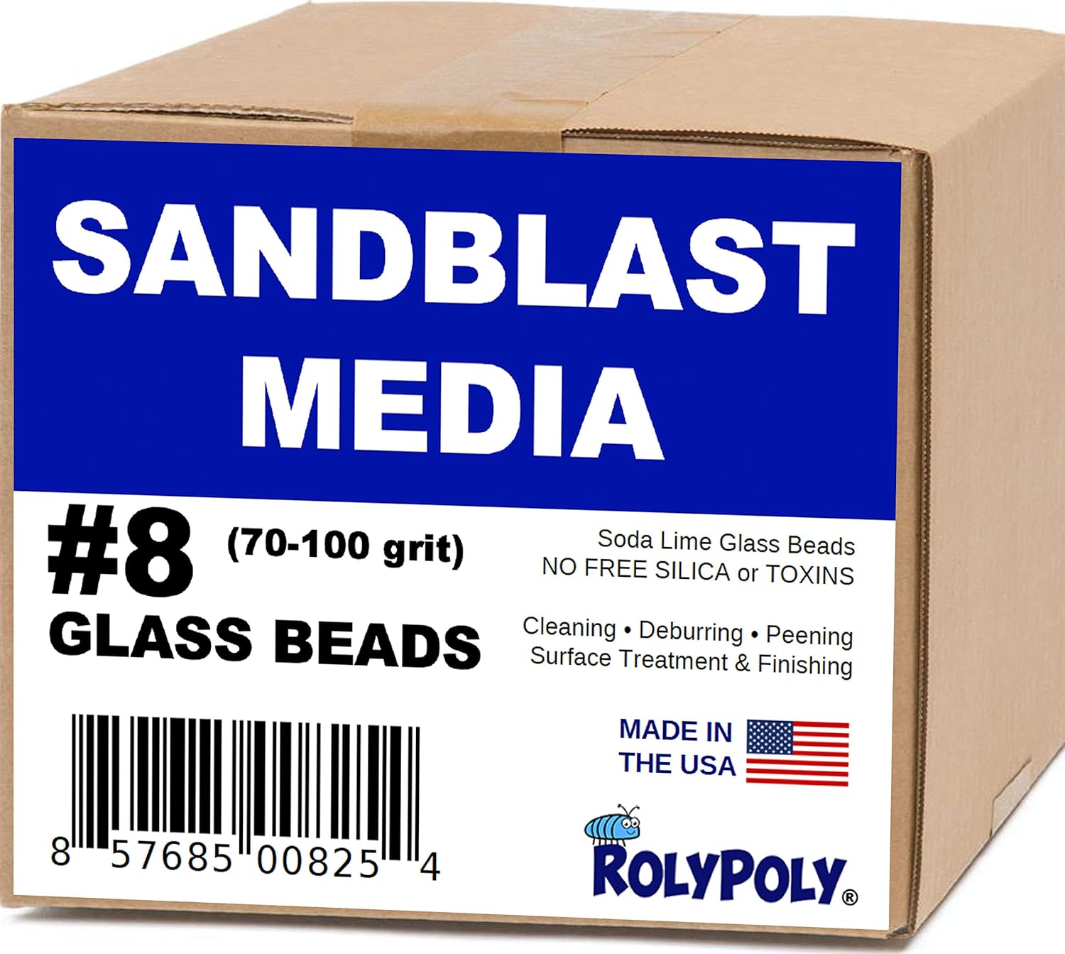 Sandblasting Media Glass Beads 8 (10 LBS) 7080 Grit for Sandblaster