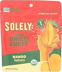 SOLELY Organic Dried Mango Halves, Large (Pack of 1) | One Ingredient | Vegan | Non-GMO | No Added Sugar