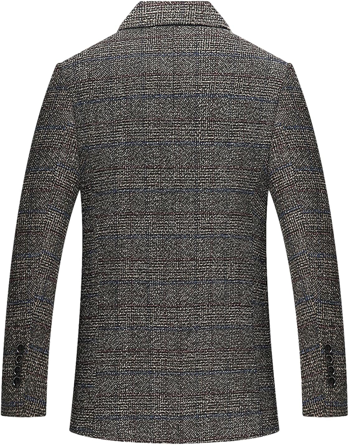 Yeokou Mens Casual Slim Winter Two Buttons Lapel Wool Blazers Sport Jacket Coat