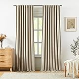 Vision Home Sand Linen Full Blackout Curtains for