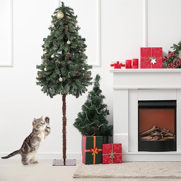 SIMGOING 6FT TALL CAT PROOF CHRISTMAS TREE GREEN...