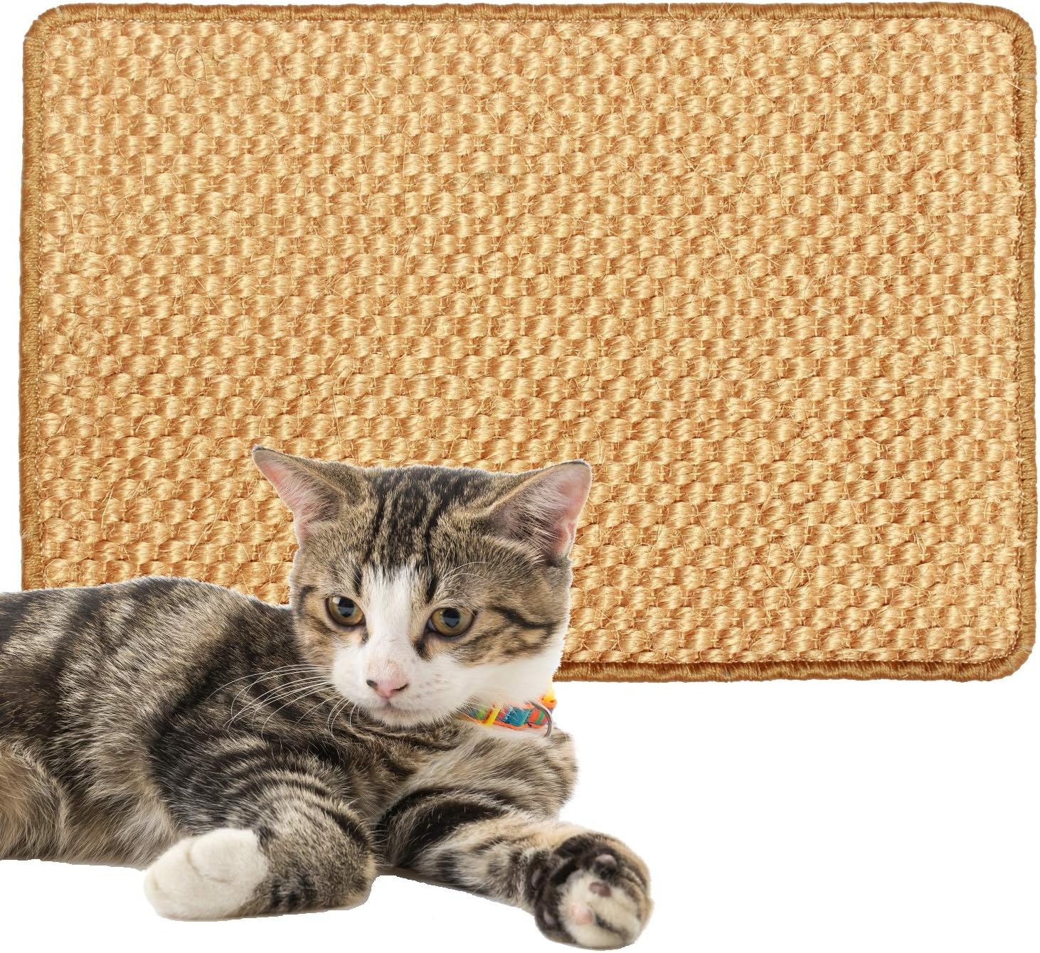 Diversity world Natural Sisal Cat Scratching Mat (15.7"x23.6", Khaki) : Pet Supplies