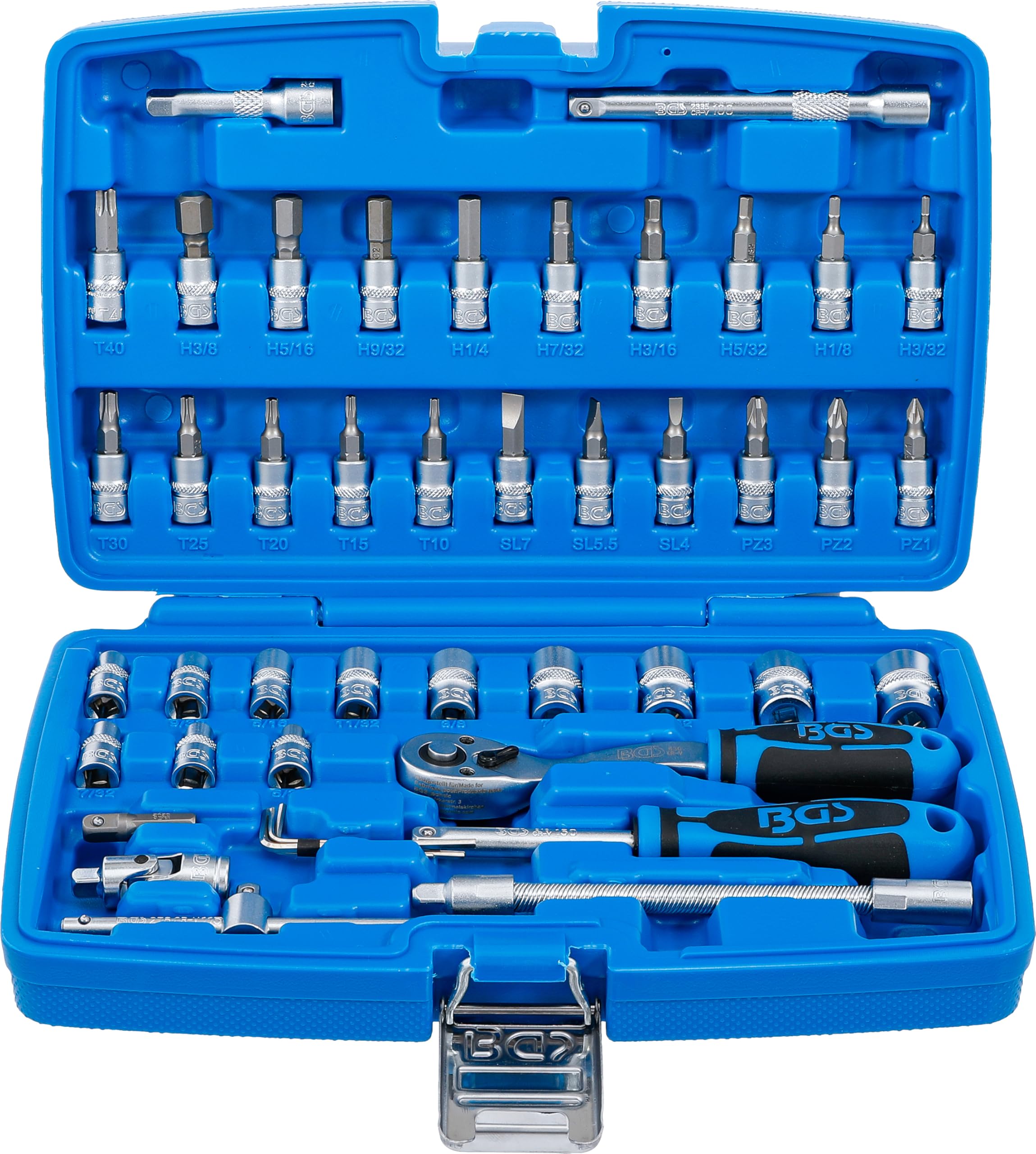 BGS 2141 | Socket Set | 6.3 mm (1/4") | Inch Sizes | 46 pcs.