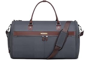 VESSGRA Garment Bags for Travel, Convertible Travel Garment Duffle Bag, Carry On Garment Bag for Men Women with Shoes Compartment, 2 in 1 Suit Bag Travel Duffel Bag with Detachable Shoulder Strap-Dark Grey