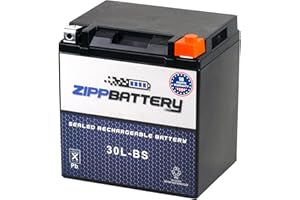 ZIPPBATTERY YTX30L-BS 12V 385 CCA AGM – Maintenance-Free 30Ah Battery for Harley, ATV, UTV, Jet Ski – T3 Nut & Bolt Terminal – Fits Harley Road King, Polaris Sportsman 850, Can-Am Outlander