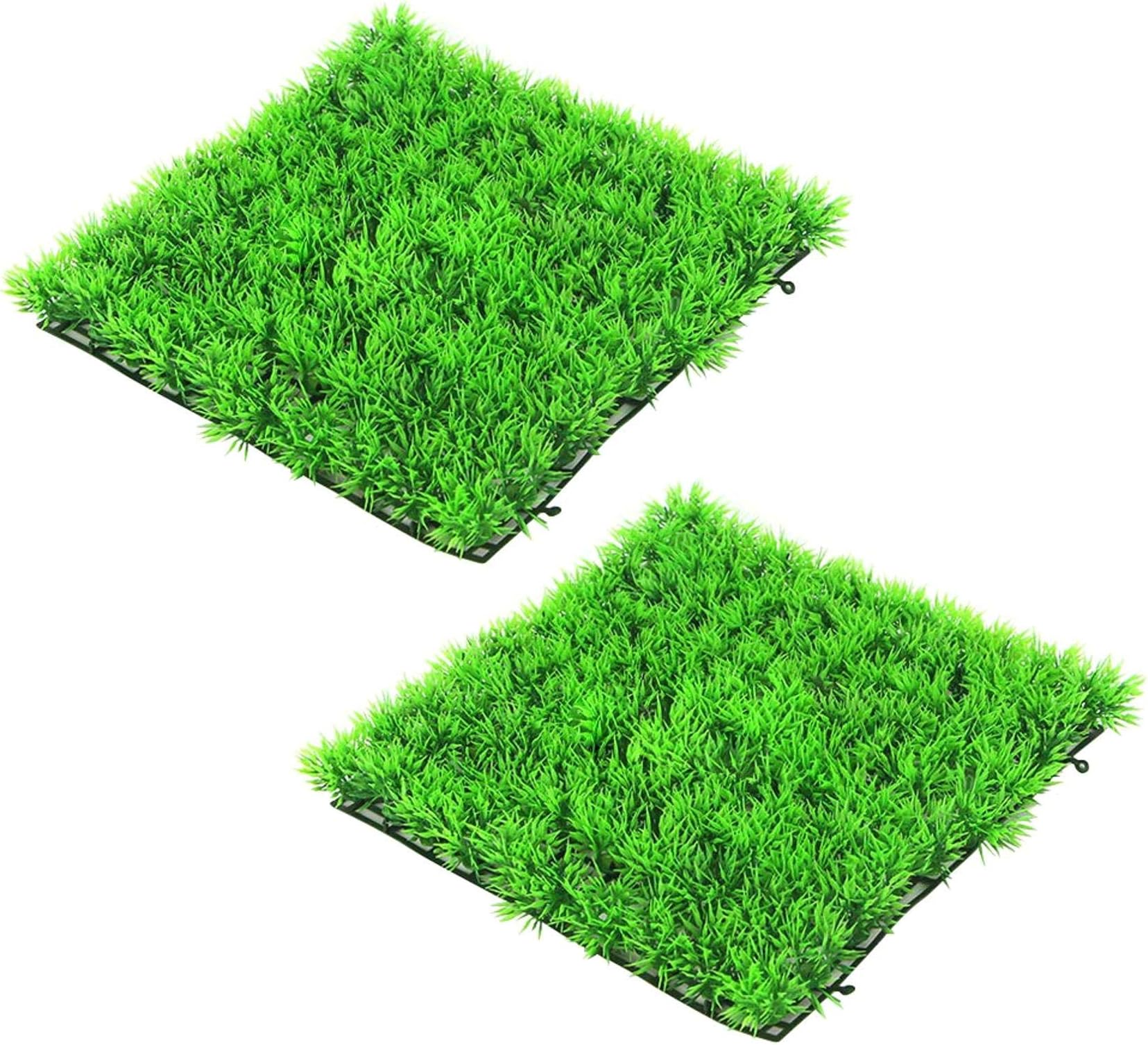 iMiMi Fish Tank Aquarium 2 PCS Plant Aquatic Lawn Aquarium Artificial Water Grass Plant Aquarium Moss Carpet Plants Fish Tank Landscape Decoration Plastic Ornament(Green)