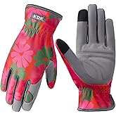 KDK Gardening Gloves for Women, Flexible Breathable Garden Gloves, Leather Working Gloves for Weeding, Digging and Pruning (S-Daisy)