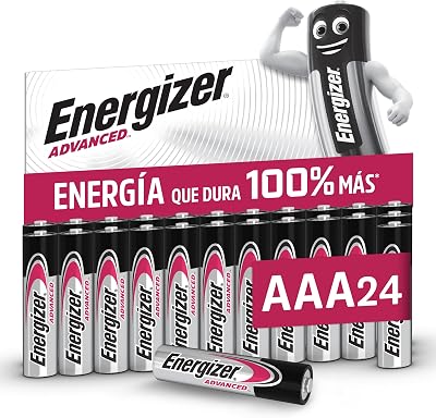 Energizer Advanced 1.5V AAA Alkaline Batteries - 24 Pack Longa Vida, Baterias de Alta Potência