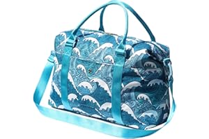 ESVAN Travel Tote Duffel Gym Bag,Weekender Overnight Carry-on Tote Crossbody Bag with Wet Pocket and Trolley Sleeve Upgraded