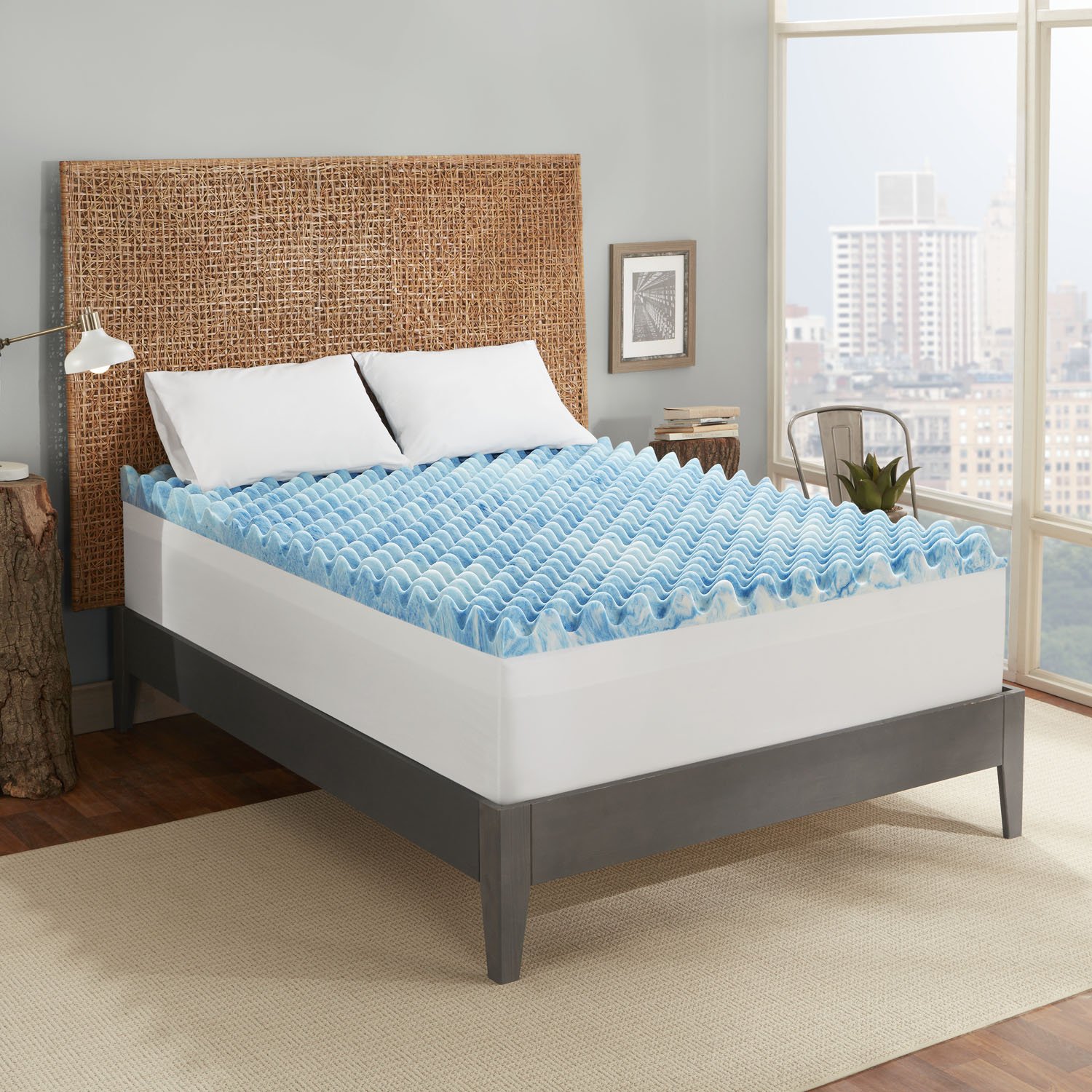 Sleep Innovations 4inch Plush Support Gel Memory Foam Mattress Topper