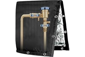 ADAMOSS Backflow Preventer Insulated Cover (5˚F) 6-Layer Fabric Pipe Insulation Cover,UV Coated for Water Well Pump Covers and Sprinkler Valve Covers,Winter Freeze Protection (24" W X 26" H)