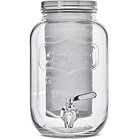 Gallon Cold Brew Coffee Maker Dispenser - 4 Quart Strong Glass Container with Stainless Steel Spigot Dispenser, Metal…