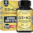 Vitamin D3 + K2 - Canadian Made High Potency 240 VEGAN Capsules (8 Month Supply, Bulk) | 1000 IU D3 (25 mcg) + 120 mcg K2 (MK