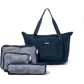 Baggallini Carryall Expandable Lightweight Travel Tote 22" Packable Folding Compact Nylon Washable Weekender w/Luggage Sleeve