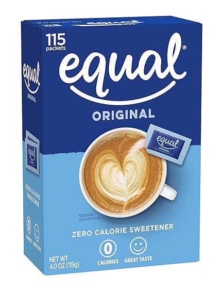 EQUAL 0 CALORIE SWEETENER, ASPARTAME AND ACESULFAME-K SWEETENER PACKETS, ZERO CALORIE SUGAR ALTERNATIVE, ERYTHRITOL FREE, 115 CT (PACK OF 12)
