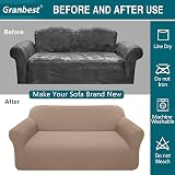 Granbest 3 Seater Sofa Cover High Stretch Non Slip Sand Jacquard Spandex view 5
