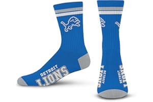 FOR BARE FEET FBF - Official NFL 2 Stripe Adult Team Logo & Colors Crew Dress Socks Footwear for Men and Women Game Day Apparel