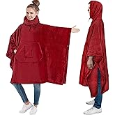 PAVILIA Wearable Blanket Poncho Women Men, Oversized Hoodie Sweatshirt Sweater Neck Warmer, Fleece Soft Hug Sleep Pod Adult