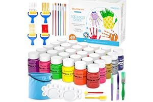 Shuttle Art Tempera Paint, 30 Colors (2 fl oz) Washable Paint for Kids with Glitter Metallic Neon Colors, Non-toxic Finger Painting for Toddlers