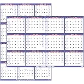 2026 Dry Erase Calendar – Large Yearly Wall calendar 2026, 38.2'' x 25.2'', 2-Side Reversible Calendar 2026, Vertical/Horizontal, Jan 2026 – Dec 2026, 2026 Wall Calendar with Notes, Stickers - Purple