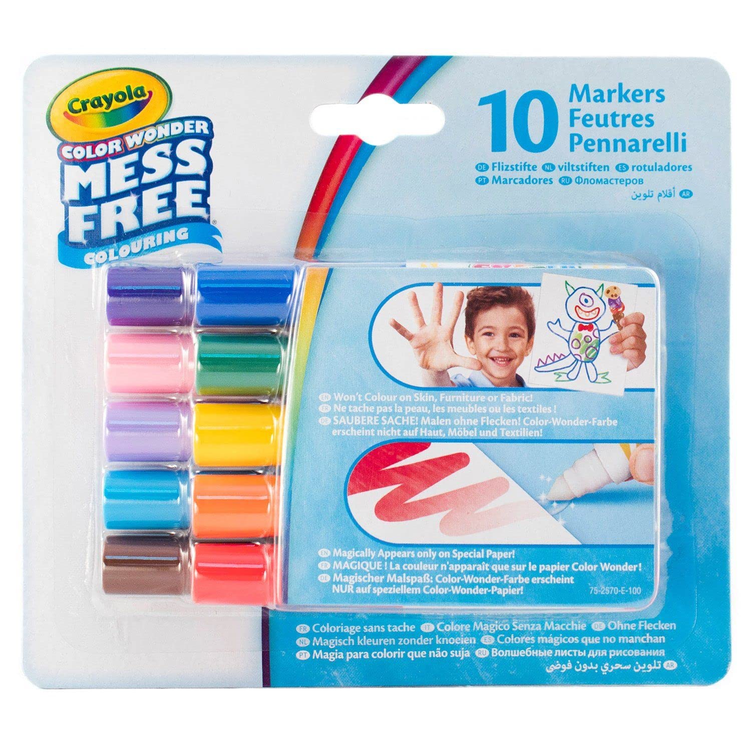 CRAYOLA Color Wonder 10 Mini Felt-Tip Pens for Creative Hobby – Color Wonder – for Age 3+, Drawing and Colouring Games