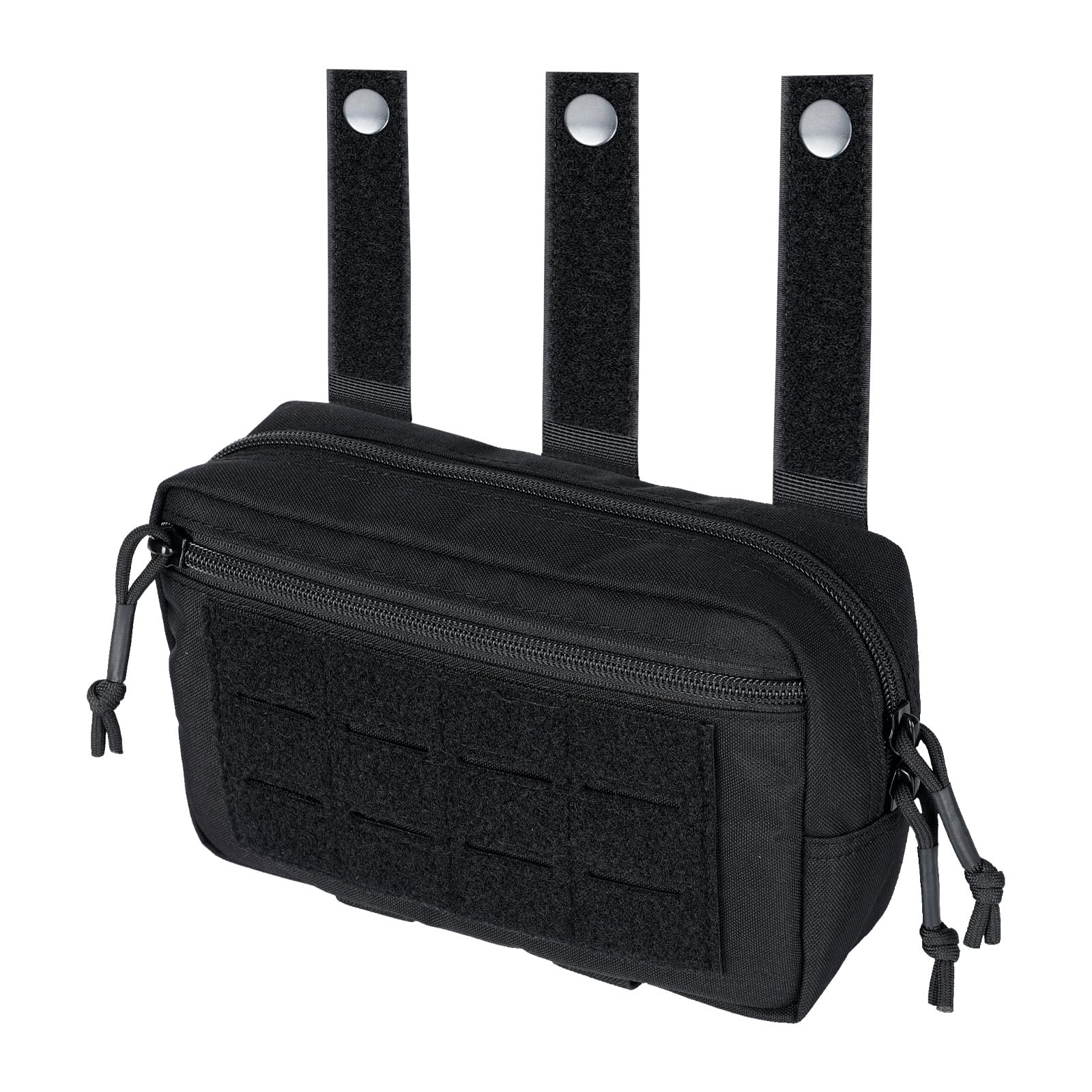 EXCELLENT ELITE SPANKER Tactical Molle Pouch Admin Pouch Tactical Dump Drop Pouch EDC Utility Bag with Hook and Loop Panel for Tactical Vest(BLK)