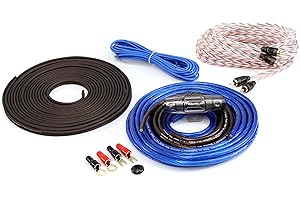KnuKonceptz Bassik 8 Gauge Complete Amplifier Installation Amp Wiring Kit with RCA
