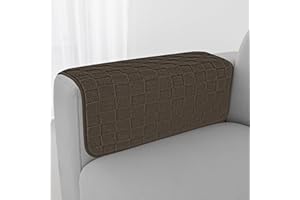 Foxdecor Fuzzy Couch Arm Covers Recliner Arm Covers, Arm Chair Covers Set of 2, Non-Slip Chair Arm Covers, Arm Rest Cover for Sofa, Armchair Slipcovers Couch Arm Protector (Coffee 20x20 inch)