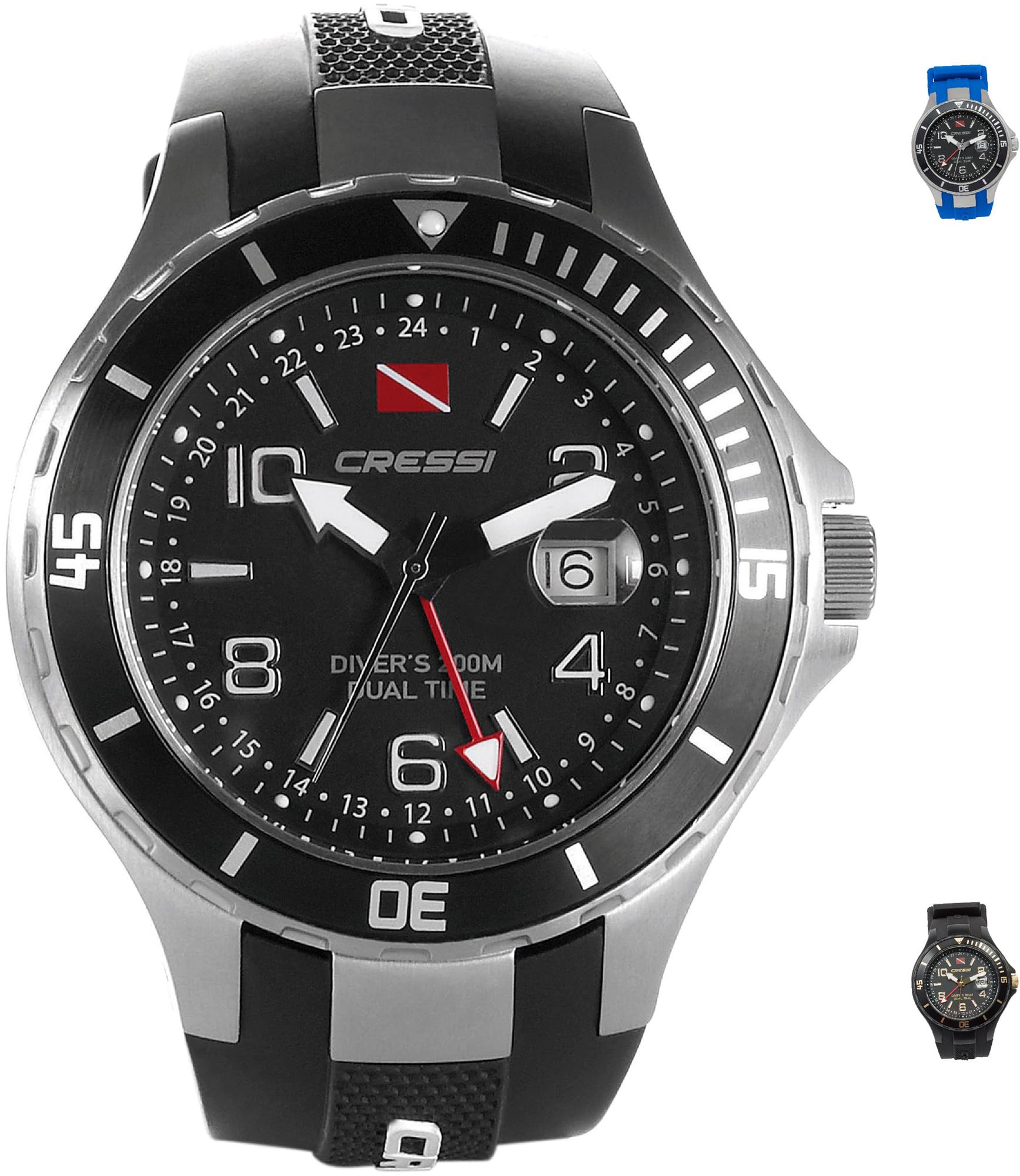 Cressi Dual Time Travel Dive Watch with Mineral Glass — image 1