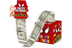 ALODR Spider Birthday Party Gift, Spider Hero Happy Birthday Money Gift Box, Spider Super Hero Money Gift Boxes for Cash Gift, Spider Web Money Box for Cash Spider Hero Theme Birthday Gifts for Boys Girls