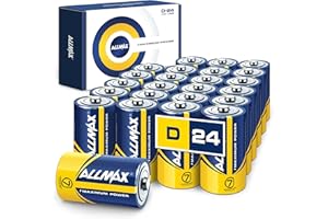 ALLMAX BATTERY Allmax D Maximum Power Alkaline Batteries (24 Count) – Ultra Long- Lasting, 7-Year Shelf Life, Leakproof Design, Maximum Performance – 1.5V