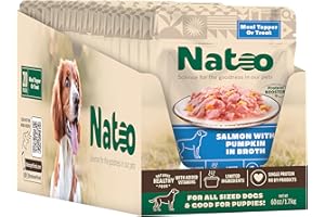 NATOO Dog Food Topper for Picky Eaters & Dog Treat (Salmon with Pumpkin), Dog Toppers for Dry Food, Wet Meal Toppers for Dogs & Puppies, Limited Ingredient Dog Food, (Case of 20) 3 oz Each