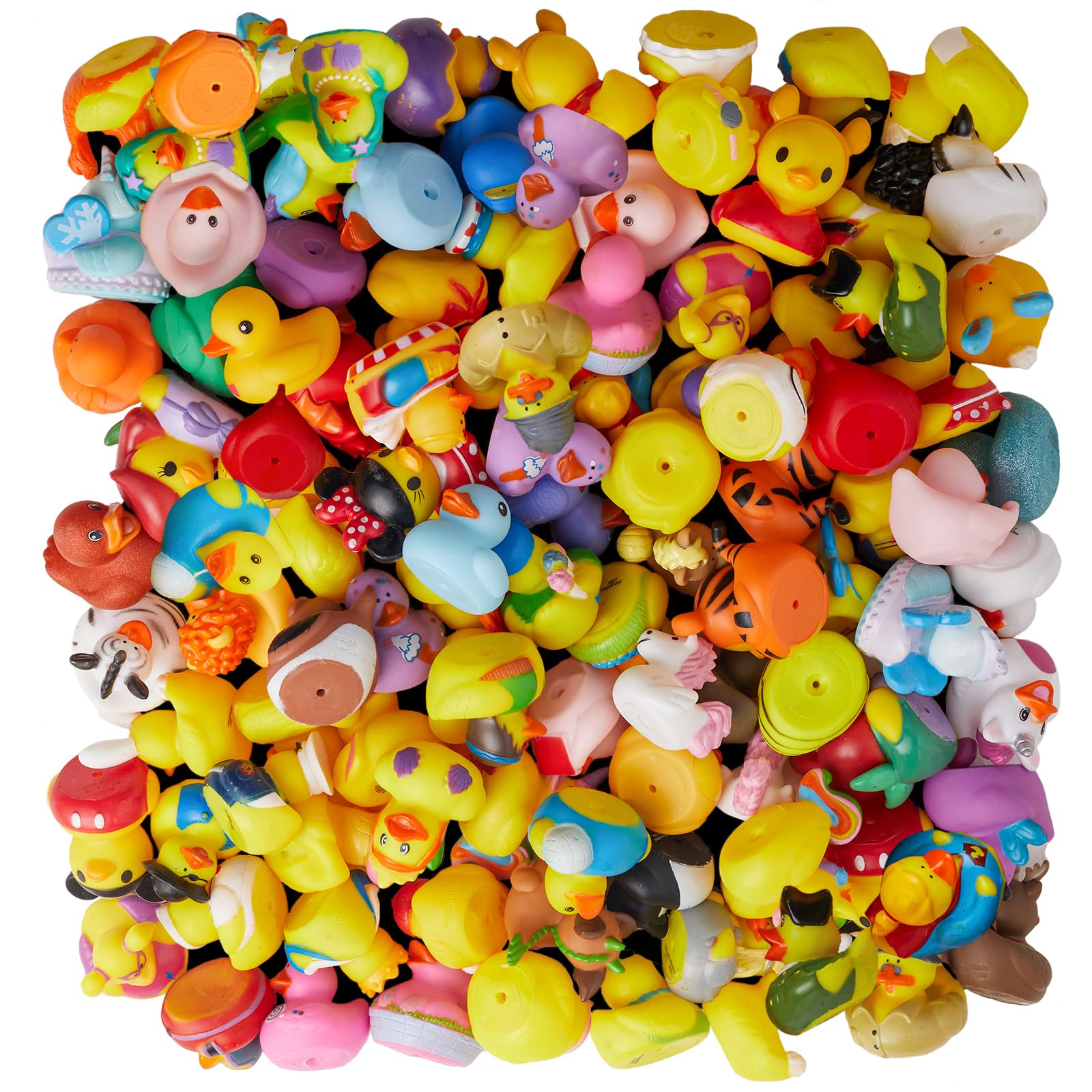 Condition photo showing New/Like New for 200 pack rubber duck for jeeps ducking - 2" bulk floater duck for kids - baby bath toy assortment - party favors, birthdays, bath time, and more (100 varieties) 200-packs