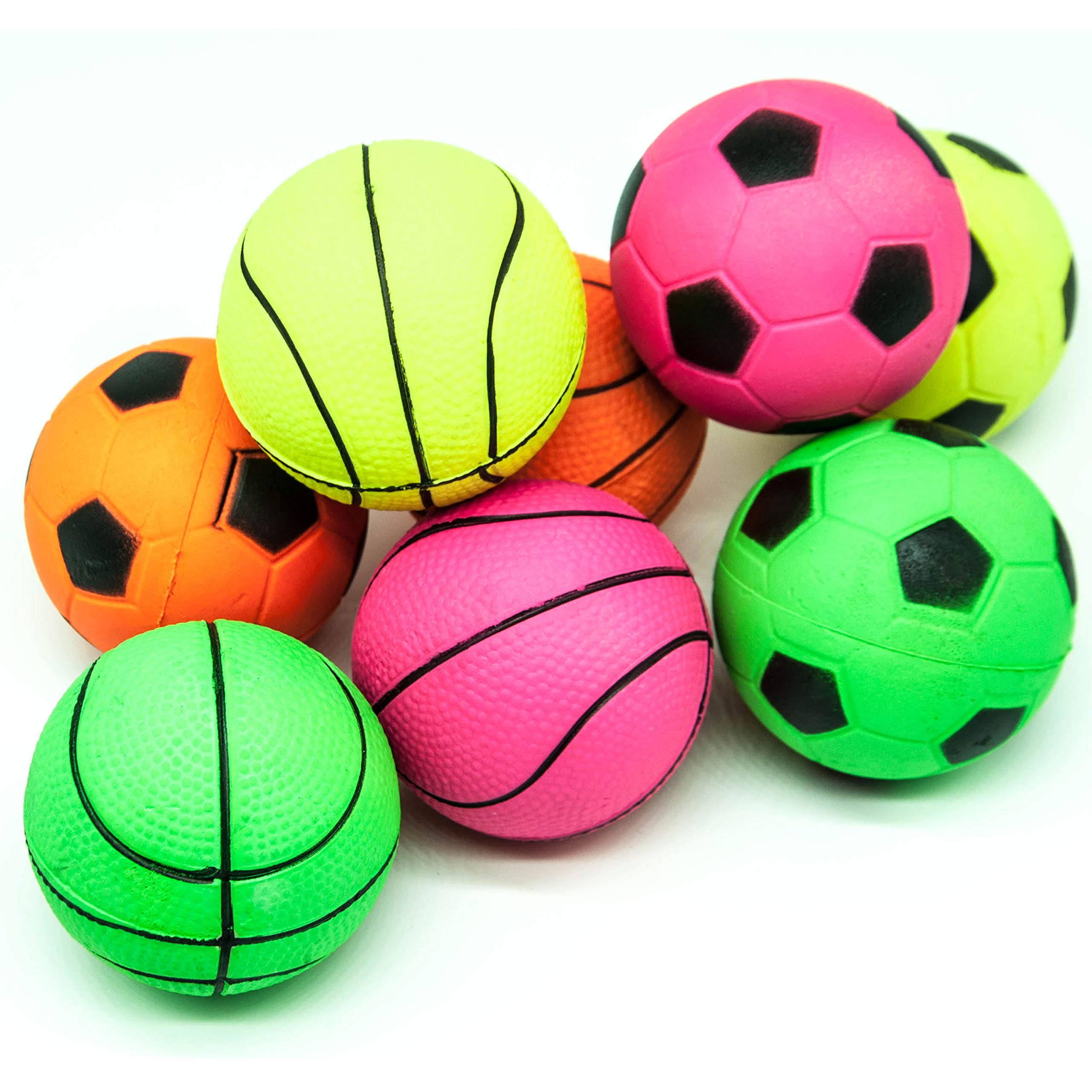 8x 6cm Rubber Dog Balls – HIGH BOUNCE Floating Toy Ball – Sports, Solid Core, Sponge, Interactive Toys for Puppies, Small and Medium Dogs (8 Balls)