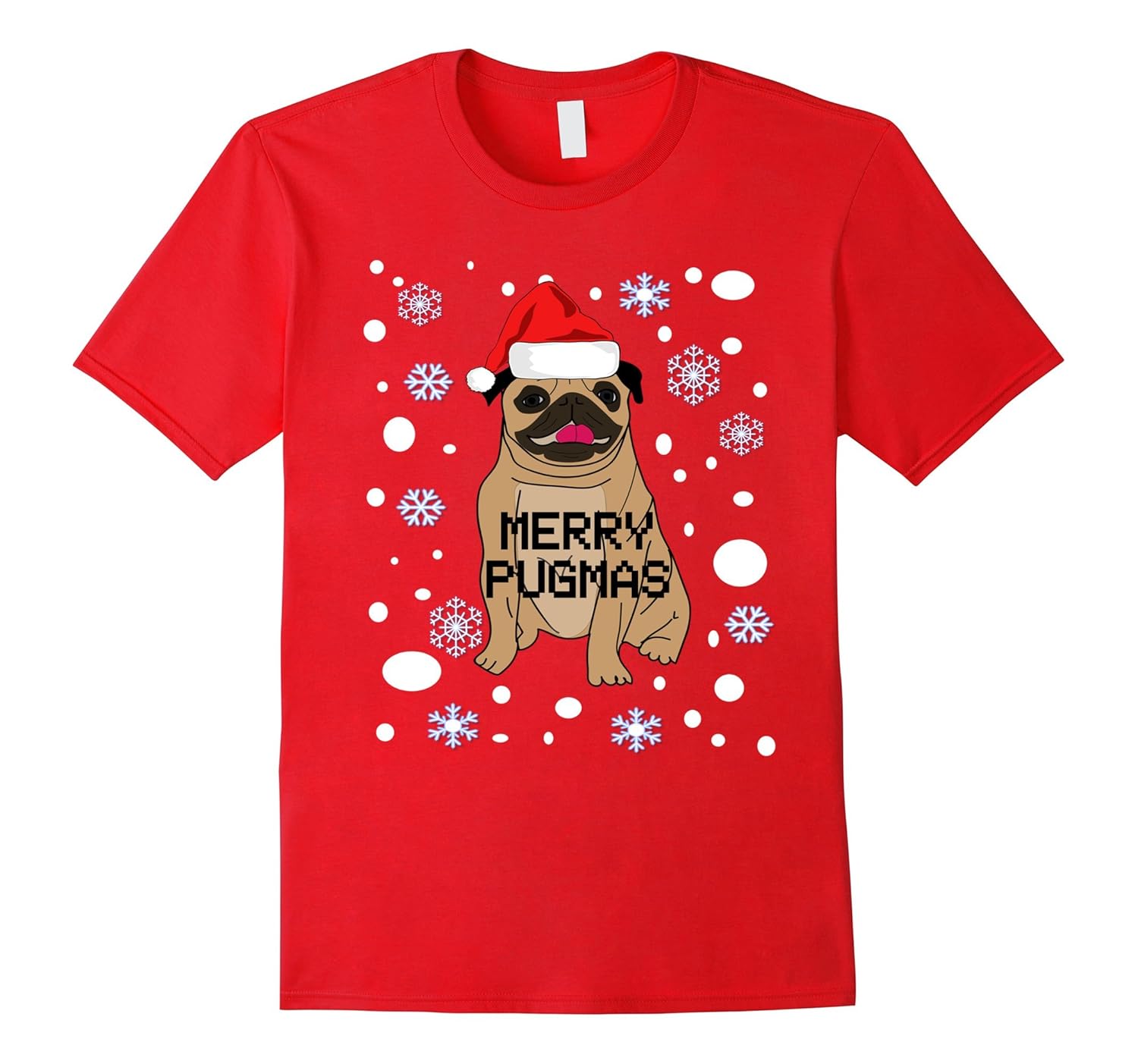 PUG CHRISTMAS SHIRT-MERRY PUGMAS-DOG-SNOW-T Shirt-ANZ