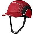 Lightweight Safety Bump Cap - Breathable Baseball Style Protective Hat with Reflective Stripes