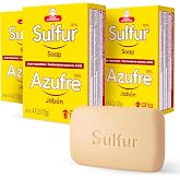 Biosulfur Grisi Acne Treatment Bar Soap | Sulfur 10% | 4.4 oz | 3-Pack | Reduces oil excess &amp; pimples, keeps pores clean, gentle daily bar soap, sulfur-based formula