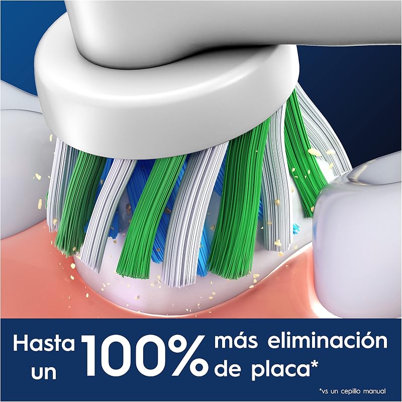 Cabeças de substituição Pro CrossAction Originais para escova elétrica Oral B Pro, pacote de 10 recargas brancas com indicador de uso e filamentos em X para limpeza profunda