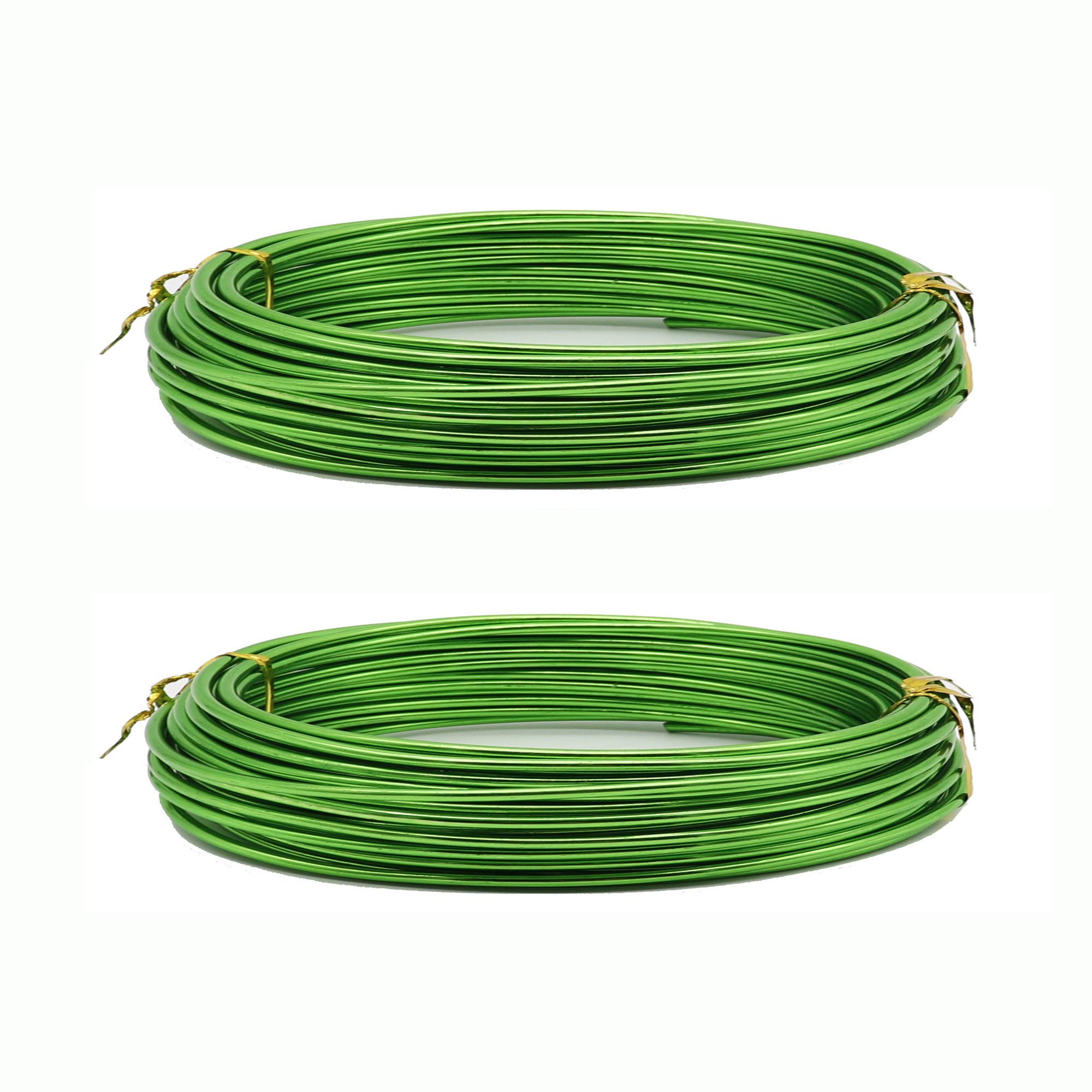 KuTi Kai Aluminium Wire 2 Rolls 5m Length Bendy Craft Silver Wire for Jewelry Making,DIY Sculpture,Modelling Making and Crafts (Green, 0.8mm)