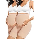 Peauty “Baby Bump” Premium Maternity Shapewear, High Waisted Mid-Thigh Pregnancy Underwear Prevent Chaffing Belly Support