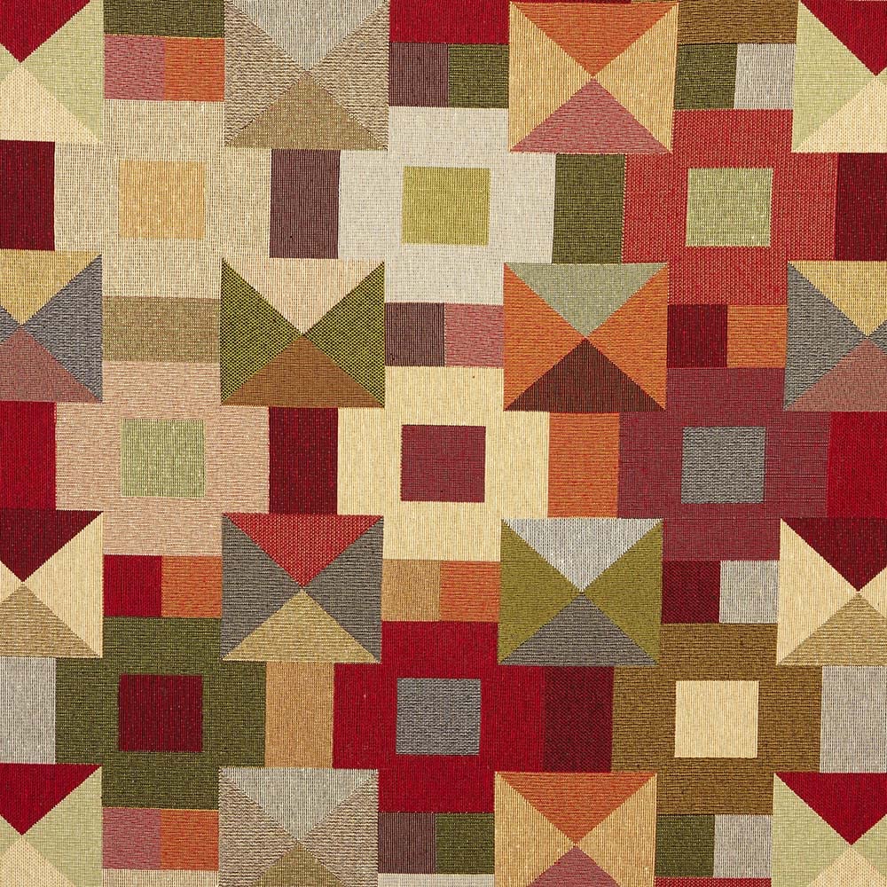 Kt KILOtela - Upholstery Fabric, Jacquard Gobelin, Upholstery, Cushions, Headboards, Accent Pillows, Handbags, Tote Bags, 100 cm Length x 280 cm Width, Checks, Multicolor ─ 1 metre — image 1