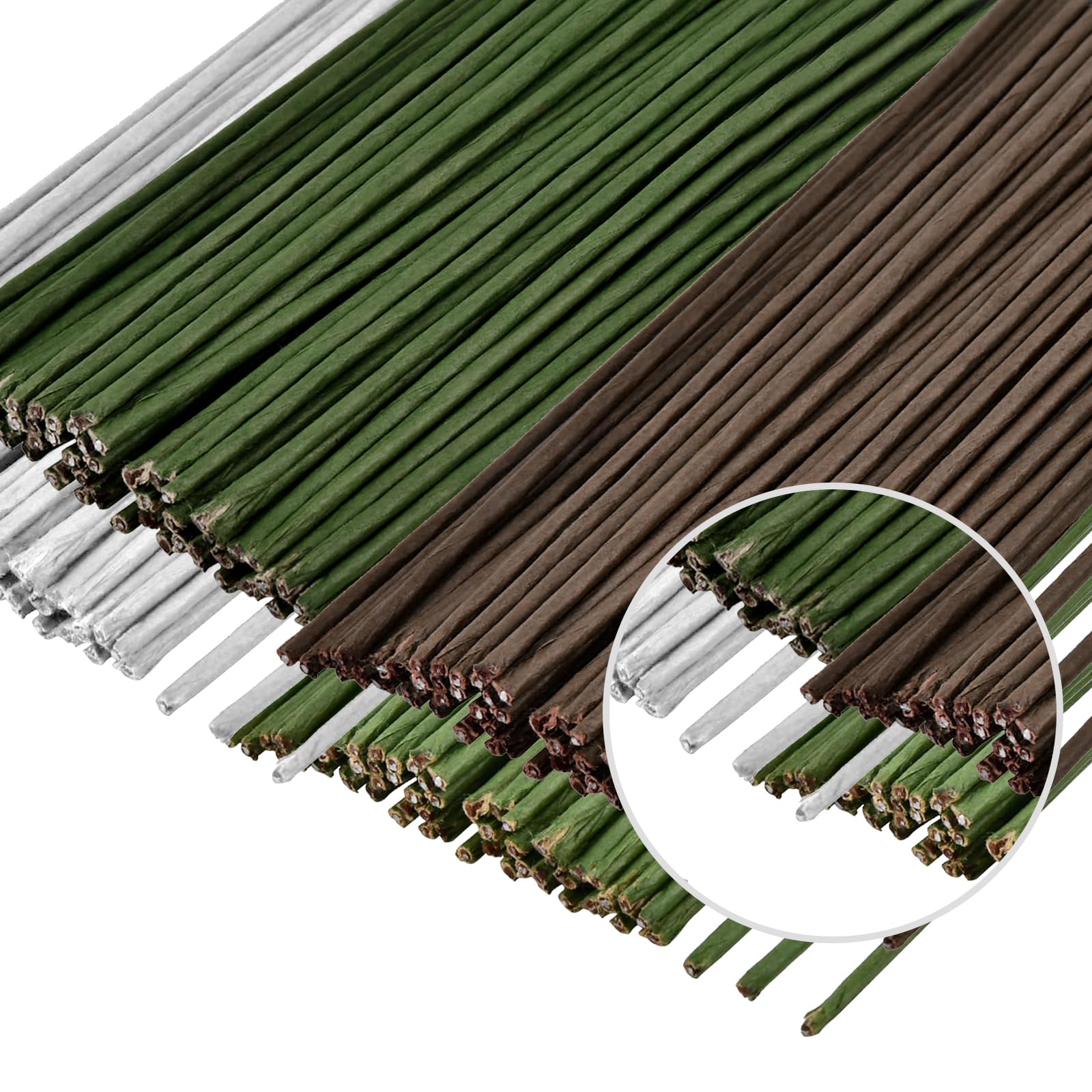 POPOYU 200Pcs Florist Wire,Flower Wire Stems,Floristry Wires for Wreath Making,Florist FlexibleWire,BouquetWire CraftWire Florist for Flower Stub Stem Handmade DIY CraftFlower Arranging Supplies