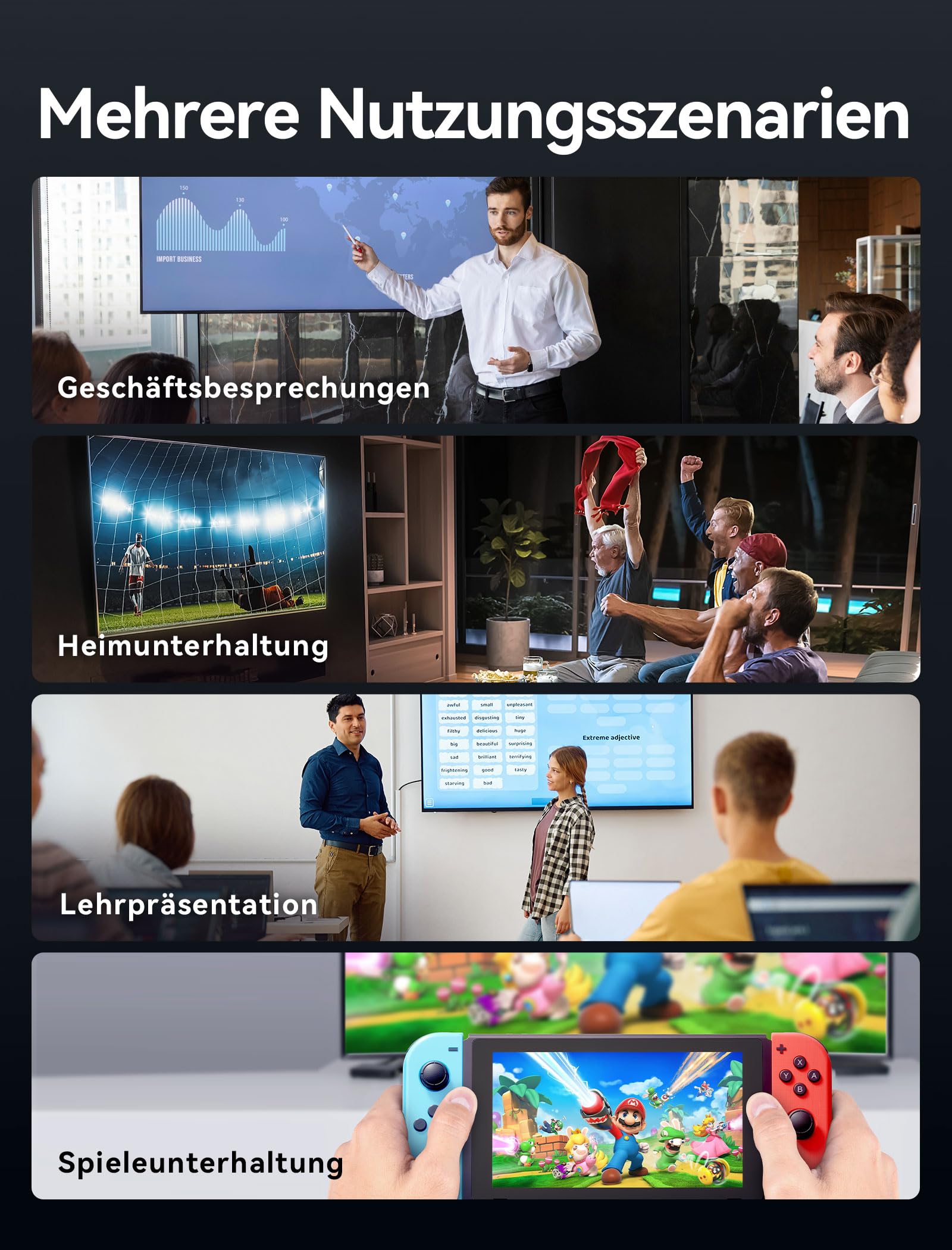 VENTION HDMI Wireless Transmitter and Receiver, 1080P 60Hz, 5G Funkübertragung bis 50m/165FT, Wireless HDMI Funkübertragung für Streaming Video Audio File von, Laptop, PC zu HDTV, Projektor 8