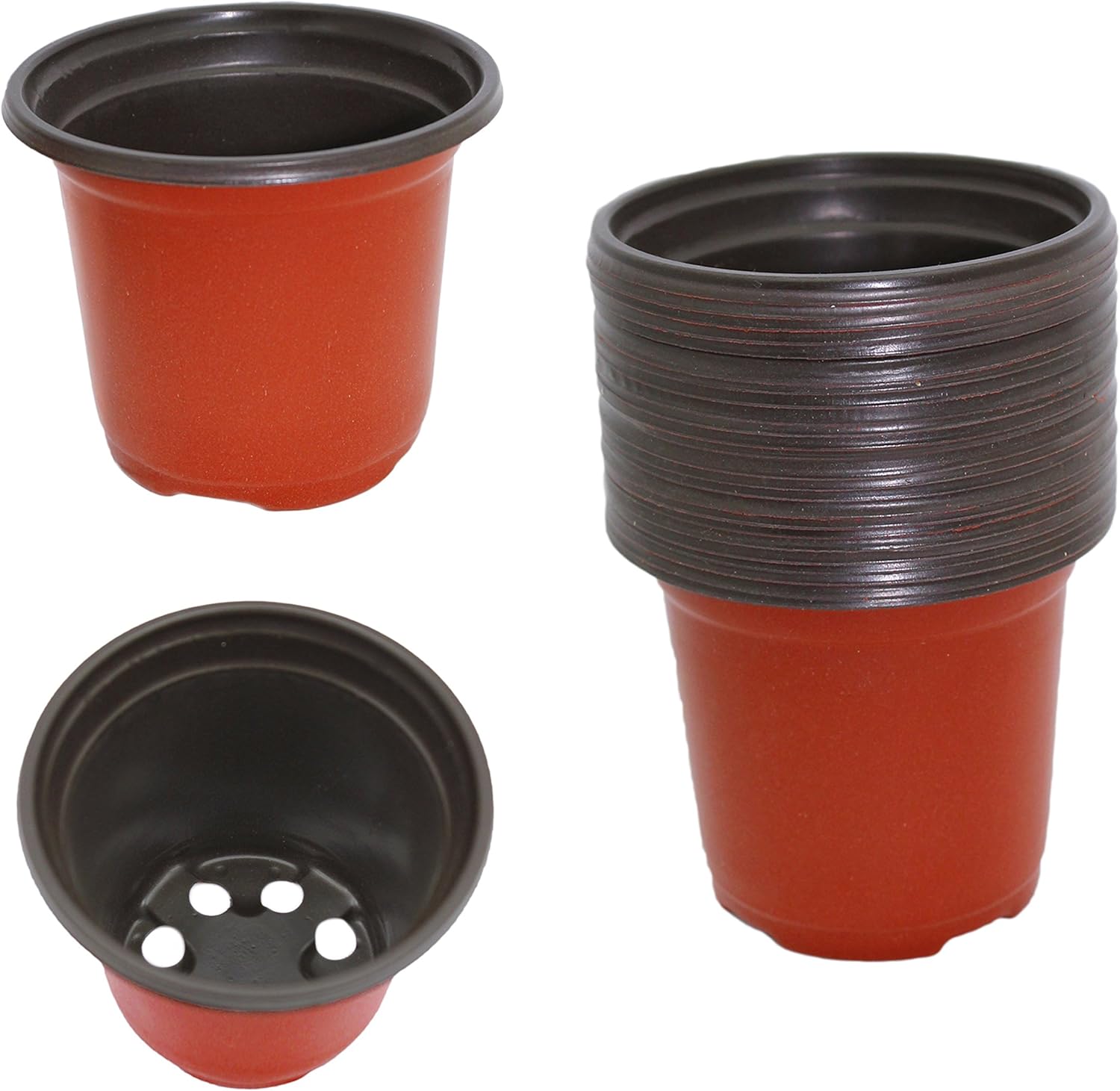 Gard. Depot Pack of 24 Plastic Seed Starter Pots, Seed Starting Planters (Small 3.5" Diameter)