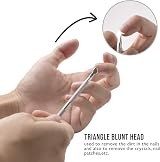 ARMIZ Cuticle Pusher Stainless Steel Dual Head Nail Scraper Gel Remover Tool view 4