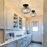 FRIDEKO HOME Modern Crystal Ceiling Light Fixture Industrial 2 Pack Black view 3
