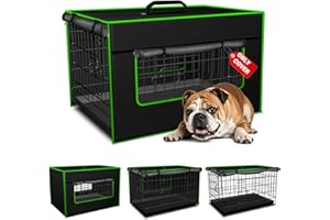 Bethshaya Dog Crate Cover - Premium Waterproof & Windproof Outdoor Protection for 30 inch Kennels & Dog Cages with Enhanced Breathable Mesh Ventilation Windows